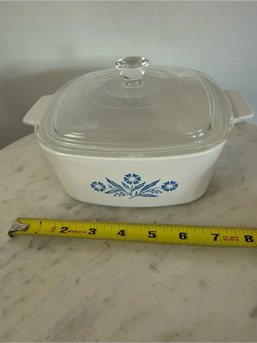 VINTAGE CORNING WARE A-1 1/2-B BLUE CORNFLOWER Pyrex 70s CASSEROLE 1 1/2Qt. +Lid